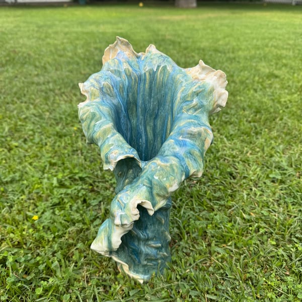 Handmade ceramic wave vase