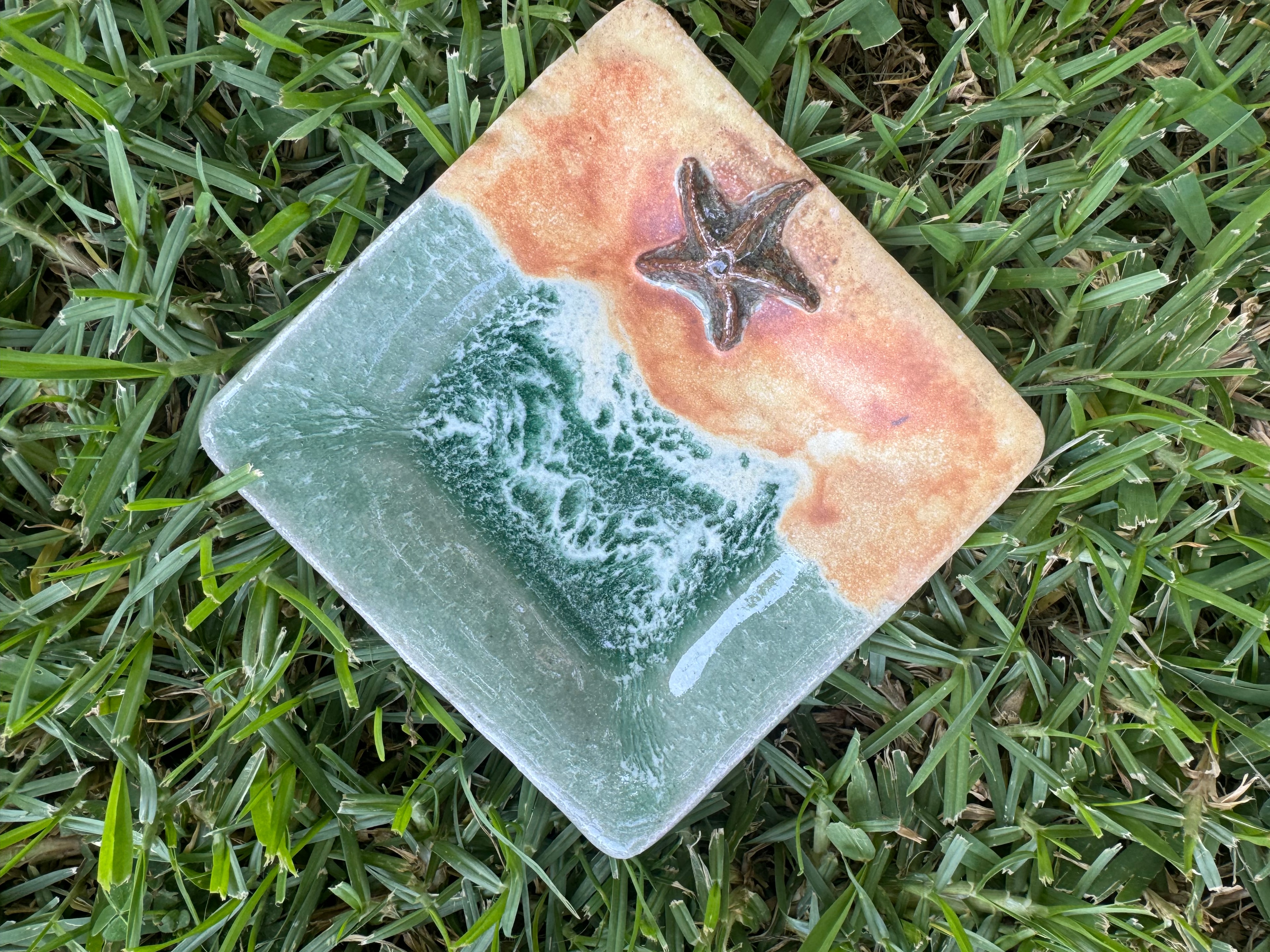 Handcrafted ceramic plate with organic form